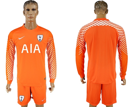 Tottenham Hotspur Blank Orange Goalkeeper Long Sleeves Soccer Club Jersey - Click Image to Close